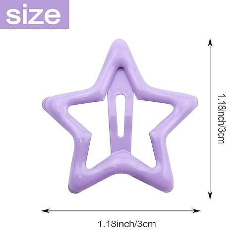 Miniatura 9 de Paquete de 30 pinzas para el cabello antideslizantes con cierre de estrellas, coloridos y bonitos pasadores de metal para el cabello, accesorios