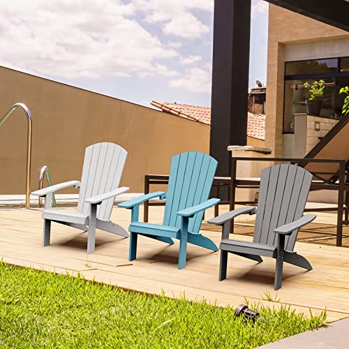 Adirondack Chair, All Weather Resistant Chair, Patio Chairs For Pool, Deck, Garden, Backyard, Fire Pit .Blue #TOP5