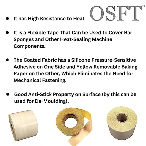 Image of 30 ft, Teflon Fabric Tape, Strong stickness,High temperature resistance, for Vacuum Sealer Machine, Compatible with FoodSaver, Seal A Meal, Weston, Cabella (2 inch, 2)