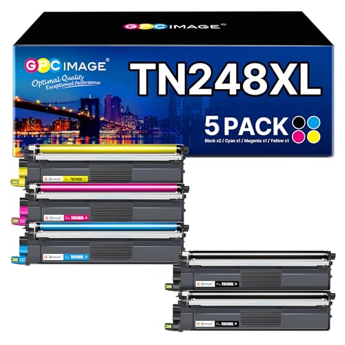 GPC Image TN248 TN248XL Cartouches de Toner Compatible pour Brother TN-248 TN-248CMYK TN-248XL pour...