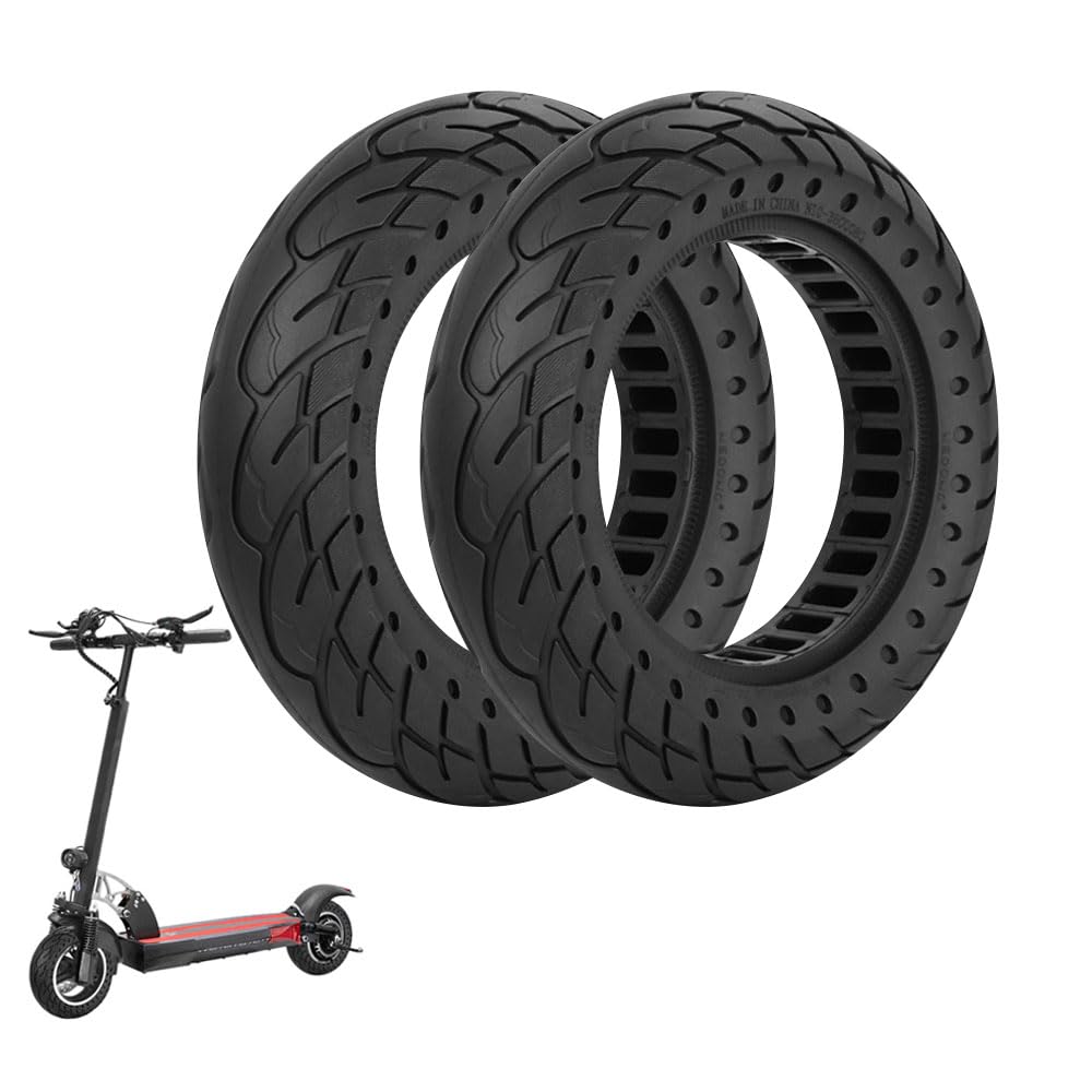 10×2.5 Solid Rubber Honeycomb Tire 2PCS 10x2.50 60/70-6.5 Front/Rear Tyre Electric Scooter Explosion-Proof Wheel for Ninebot Segway MAX G30 G30LP G30P Double Shock Absorption Kick Scooter Replacement