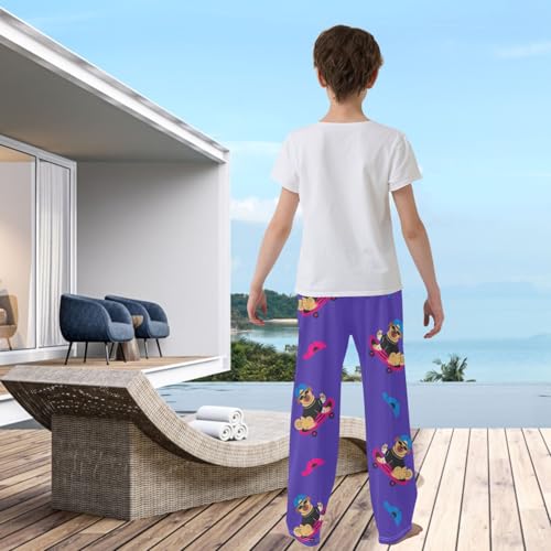 visesunny Boys' Pants Funny Pattern Soft Lounge Long Bottoms Jogger Pants Elastic Waist Trousers with Two Pockets S-XL3