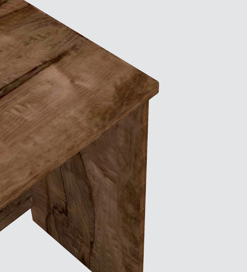 Image of Modern Compact Study Desk with 3 Side Shelves, Space-Saving Home Office Table, Wood Finish, 103x72x40 cm