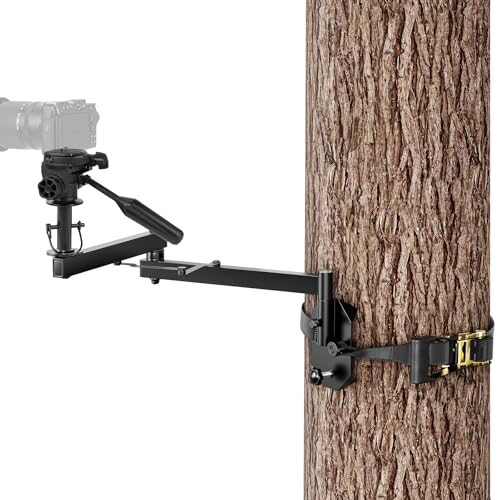 Hazztoll Camera Arm for Hunting with Portable & Silent Setup - Trail Camera Mount with Pan Head Compatible with Most Cameras for Wildlife Monitoring and Tree Mounting