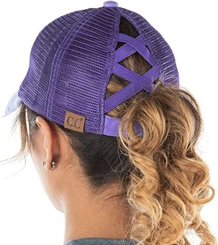 Image of Funky Junque Womens Baseball Cap Dad Hat Ponytail Messy Bun Trucker Ponycap