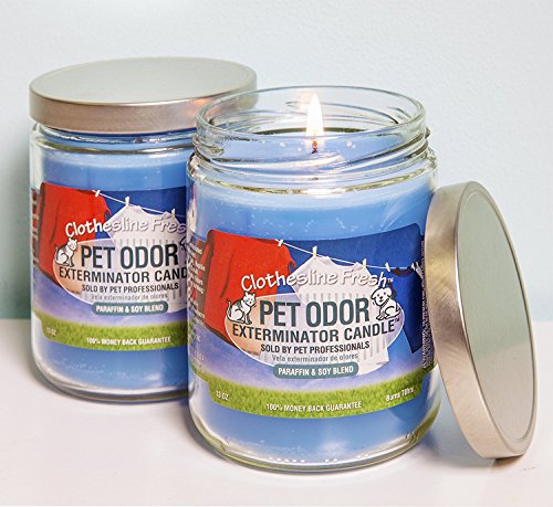 Image of Pet Odor Exterminator Specialty Pet Products Clothesline Fresh 13 Oz Candle, 2-Pack