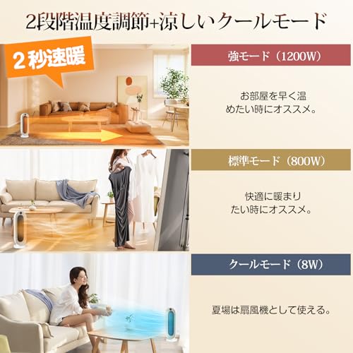 LAOGOT セラミックヒーター S720 クリーム の商品画像 5