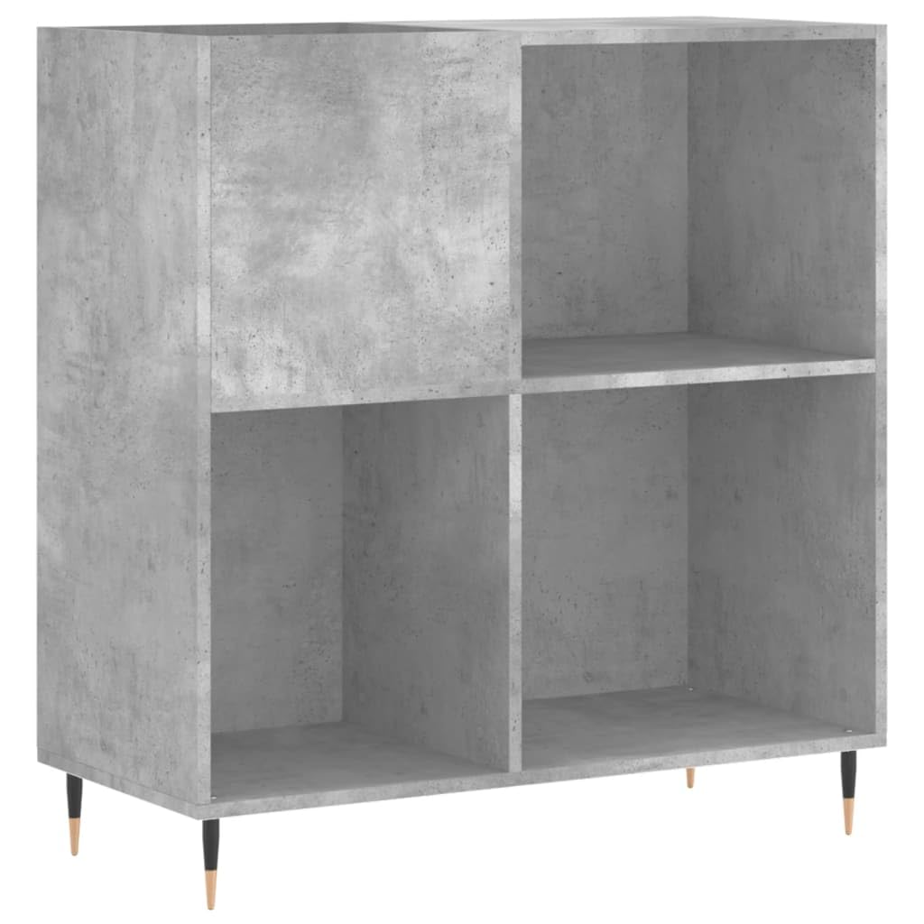 vidaXL Armoire à Disques, Support de Tourne-Disque, Armoire Latérale avec Rangement, Buffet de Salon, Moderne, Gris Béton Bois d'Ingénierie