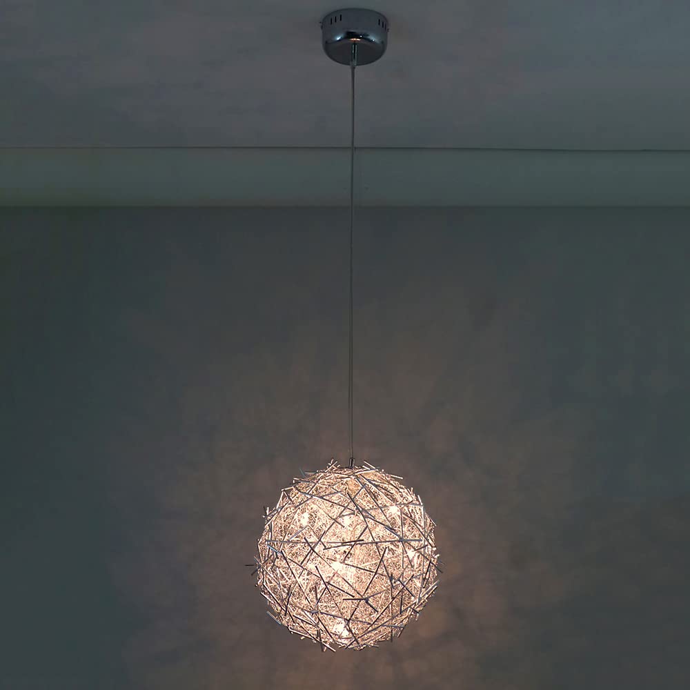 Dapo Moderne Decken-Pendel-Kugel-Leuchte Elektra D38 cm Aluleuchte Esszimmer-Hänge-Deko-Lampe