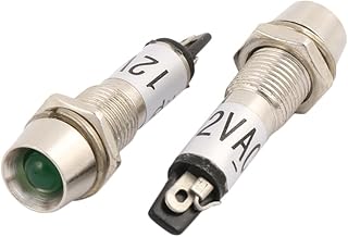Aexit 2Pcs DC Lighting fixtures and controls 12V 8mm Thread Green Bulb Power Signal Indicator Pilot Light Lamp