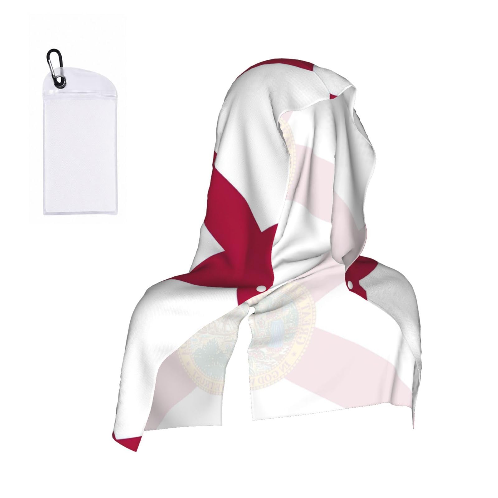 DUWAA Florida State Flag Print Reusable Hoodie Cooling Neck Wrap, Hot Weather Outdoor Sports Workout Head Towel For Stay Chill