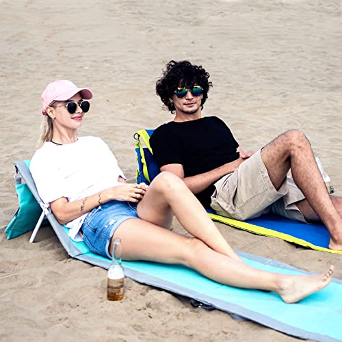 SunnyFeel Beach Mat with Backrest, Folding Lounge Chair for Adults, Outdoor Chairs Swimming Tanning Surfing Diving Camping (Green) by daystar - Image 3