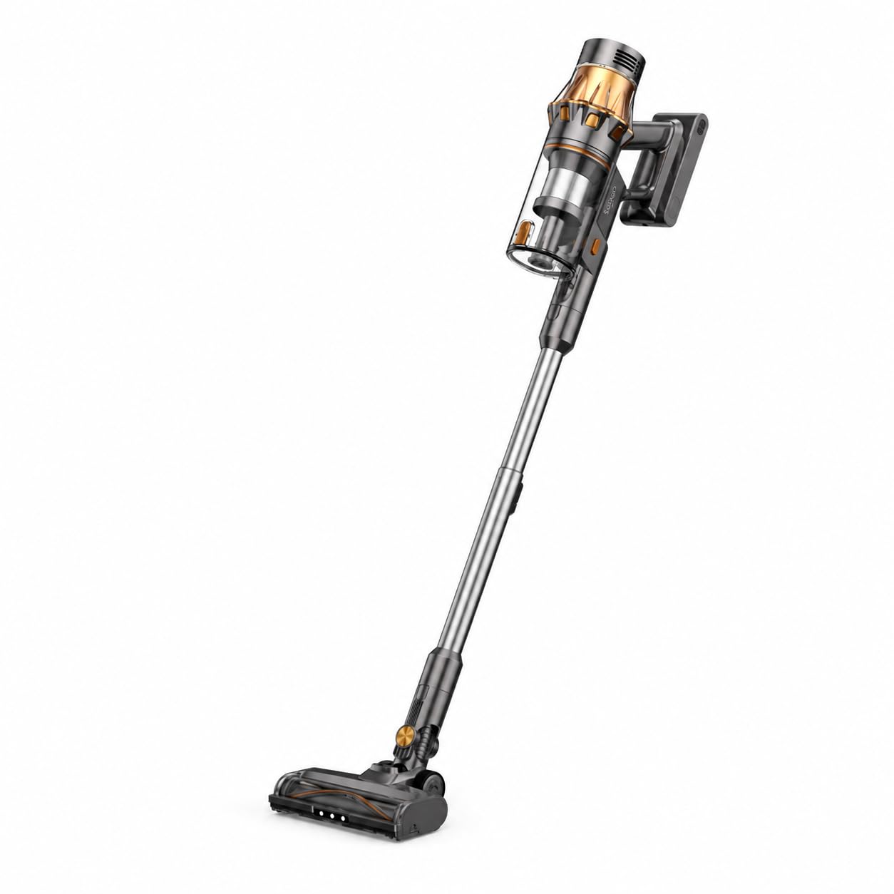 Yaber HP20 Cordless Vacuum Cleaner, 180AW Suction for Pet Hair &amp; Carpet | TÜV-Certified Suction | Smart AI Dust Sensor | Green LED Light | 99.99% H13 HEPA Filter | 65-Min Battery, Brown and Gold