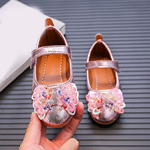 Link Shoes Girls Casual Shoes Flat Lightweight Colorful Bow Cute Shiny Dress Shoes4