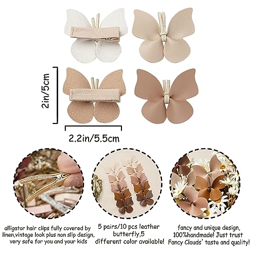 10-pcs-Butterfly-Hair-Clips-for-Girls-Women-Toddler-BabyLeather-Bows-With-Fully-Lined-Alligator-ClipsHandmade-Hair-Accessories-for-Kids-Child-Teen-Back-to-School-Young-Gifts-Thick-Thin-Hair