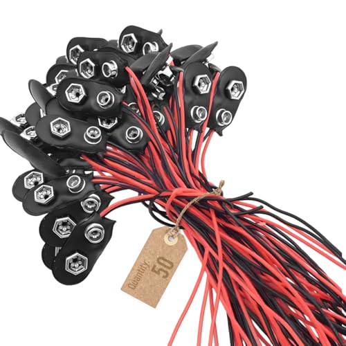 Boîtier de support de batterie 9V avec câbles type I connexion stable 50 pcs