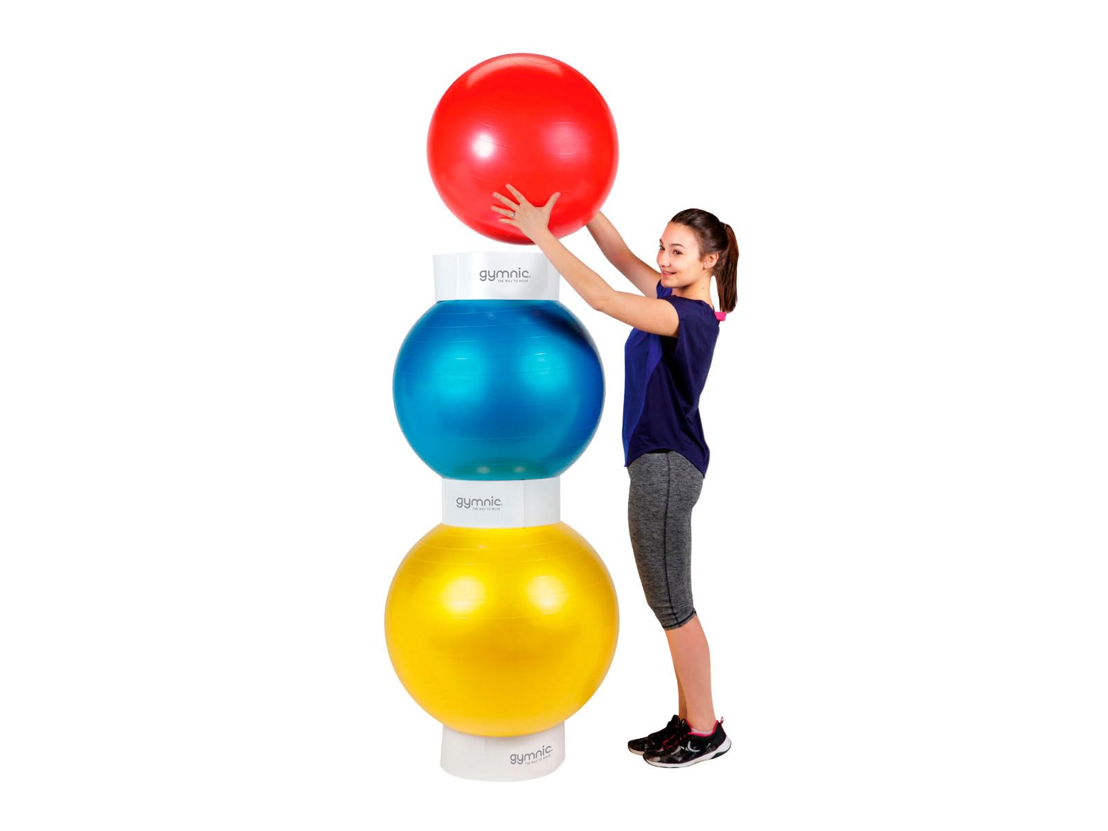 GYMNIC Stacker Anneau Pliable en Plastique Rigide pour empiler Les Ballons de Fitness de Ø 55, 65 et 75 cm, Support Stable pour fitball et Ballons de Gymnastique