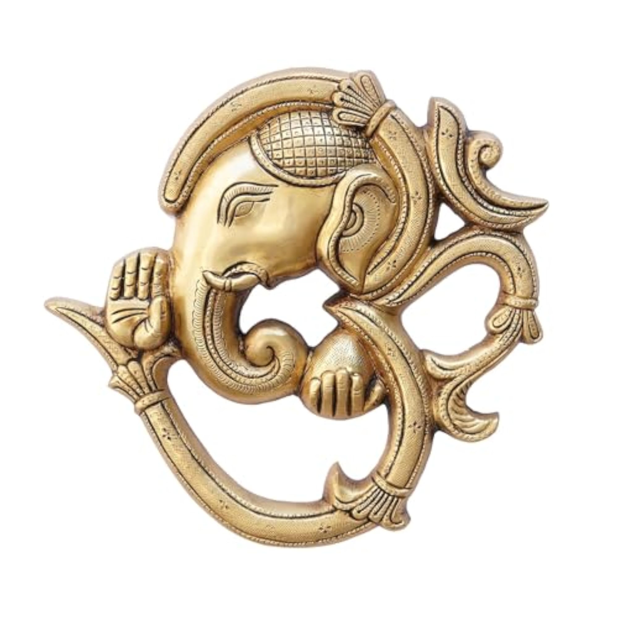 Brass Om Ganesh Plate for Home Decor