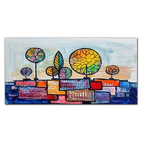 Impressionnisme de l'arbre sur toile 140x70 cm pour sublimer votre salon