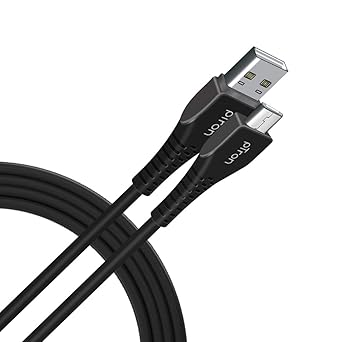 pTron USB-A to Micro USB 2.4A Fast Charging Cable Compatible with Android Phones/Tablets, 480mbps Data Transfer Speed, Made in India, Solero M241 Tangle-Free USB Cable (Round, 1M, Black)