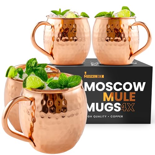 Comparison: Best Copper Moscow Mule Mugs 6 Moscow-Mix Moscow Mule Mugs - Set of 4-100% Pure Copper Mugs Large 16 oz - Food Safe - Premium Moscow Mule Cups Set of 4 - Solid Copper Cups Perfect Premium Gift