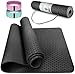 Esterilla Deporte Antideslizante Estera Yoga Colchonetas Pilates Mat Fitness Ecológica TPE para Entrenamiento de Gimnasia 183x61cm, con Correa Y 2 Bandas Elasticas