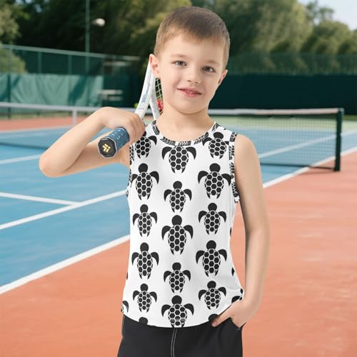 J JOYSAY Black Sea Turtle Boys Tank Top Sleeveless Muscle Shirts Quick Dry Kids T-Shirts 3-15T 6