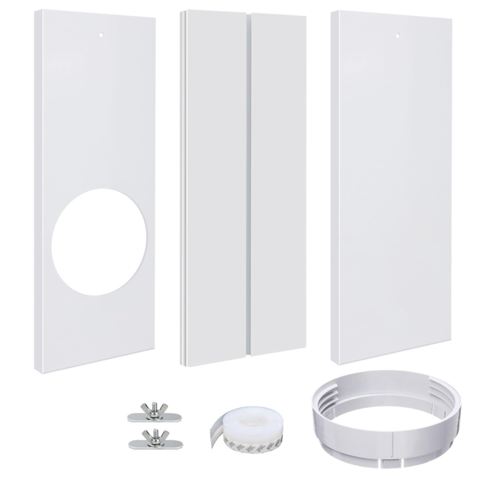 Kit Ventana Aire Acondicionado Portátil, Placas de Sellado de Ventana Corredera de Aire Acondicionado Portátil, con Adaptador de Ventana ，Adecuado para Tubos de 5"/5,9" de diámetro