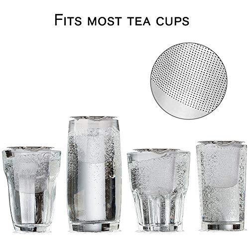 Colador de té, Winzwon Filtros de té Parafiltro y Tapa/bandeja de goteo, Colador de té de Doble Asa y Gran Capacidad… - Imagen 3