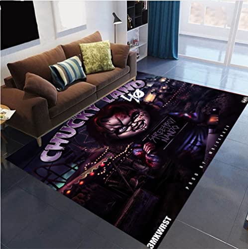LFRAQY Alfombras de Personajes de películas de Terror, Alfombra de Sala de Estar de Dormitorio, Alfombrilla de Suelo de Halloween, alfombras Antideslizantes, Alfombrilla de Puerta de 200x300cm