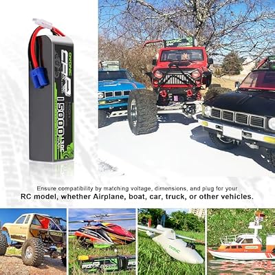 OVONIC 3S LiPo Battery 15000mAh 11.1V 130C RC Battery with EC5 Connector (2 Pack)