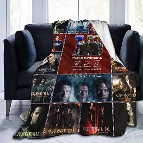 Bed Blanket, Supernatural Fleece Blanket Soft Warm Throw for Women Men Kids All Seasons Sofa Couch Office Travel 50x40 inch, Multicolor (854669)