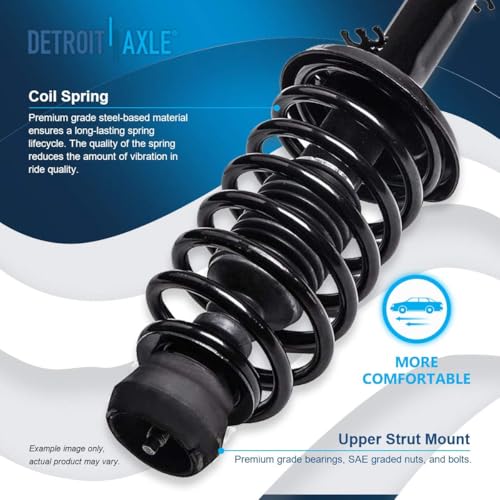 Image of Detroit Axle - Front 4pc Steering Knuckles Kit for 1998-2010 Volkswagen Beetle, 1999-2006 Golf, 1999-2005 Jetta, 2 Steering Knuckles & Wheel Bearing Hubs 2 Struts w /Coil Spring Replacement Suspension