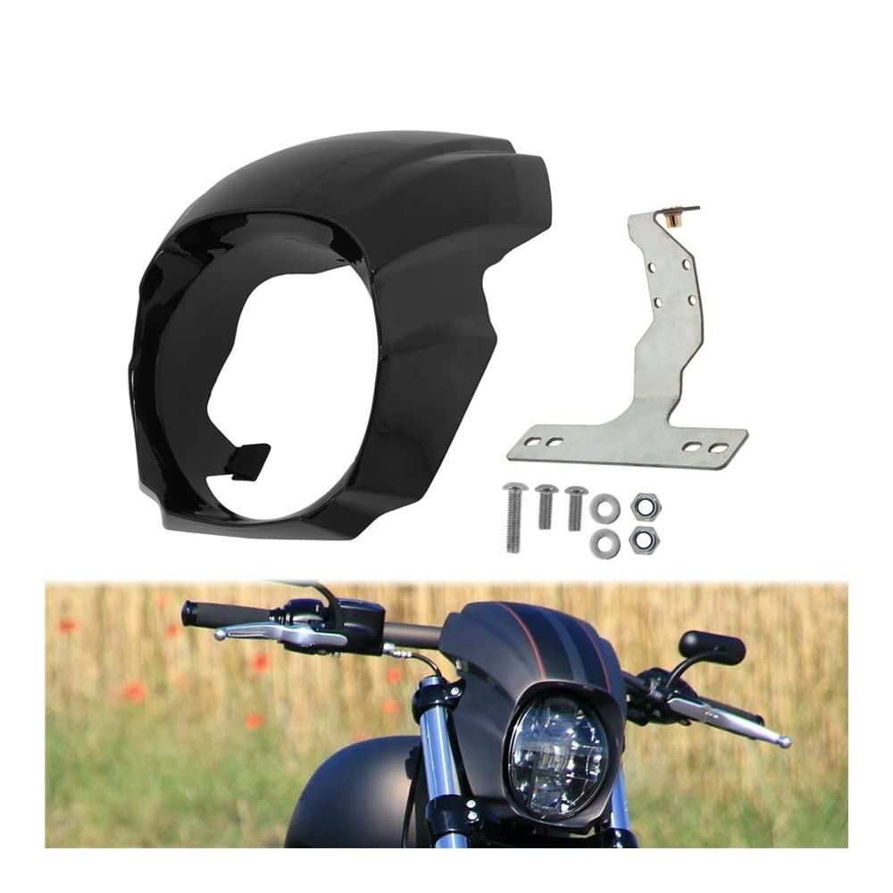 オートバイ ヘッドライトシェードフロントヘッドランプカバーハーレー FXBBFXLRFXSTM8ソフテイル5.75 インチ 11インチ 15 インチ 2018- オートバイのフロントヘッドライトヘッドランプフェアリングカバー 為