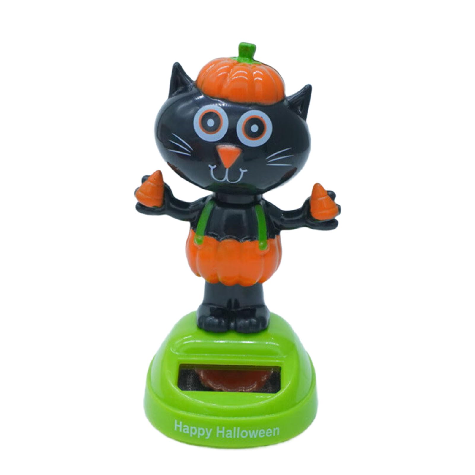 SLXLYH Halloween Solars Powered Dancing Toy Car Ornament,Solars Powered Car Dashboard Interior Decoration Window Desktop Decors Solar Shaking Head Dancing Doll