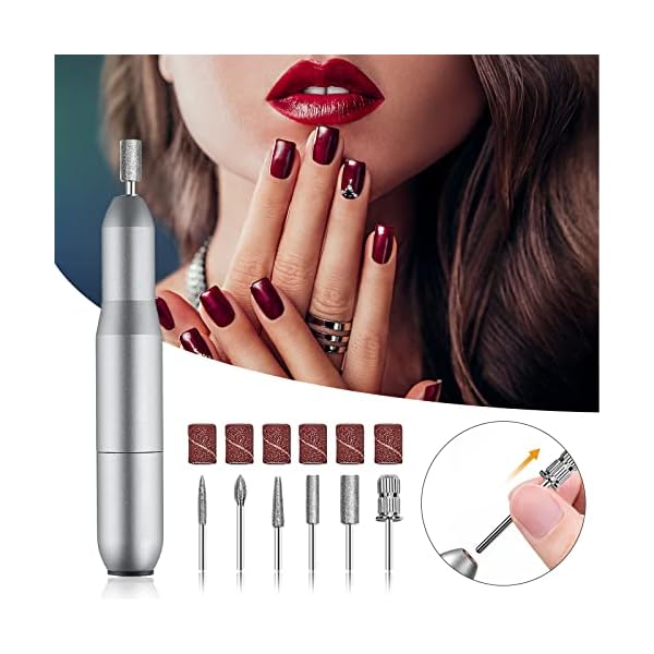 Elektrische Nagelfeile, 12 in 1Tragbare Elektrische Nagelbohrer, 20000 U/min, für gelnägel Acryl Gel Kallus Entfernen… – Bild 8