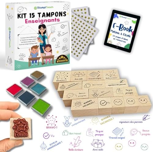 Hmfmdy Lot De 6 Tampons Auto-encreurs Pour Enseignants, évaluation Des Enseignants, Récompense De Motivation, Tampons Colorés De Dessin Animé, Tampons Pour Enfants, Sceau De Louange, Tampon De