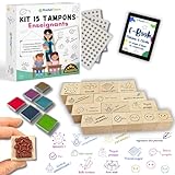 Tampon Enseignant Français - Kit 15 Tampons enseignants Correction & Encouragement,6 Encreurs,300 Autocollants,Ebook, Tampon maitresse d'école primaire,Cadeau Maitresse d'ecole,Professeur,Institutrice