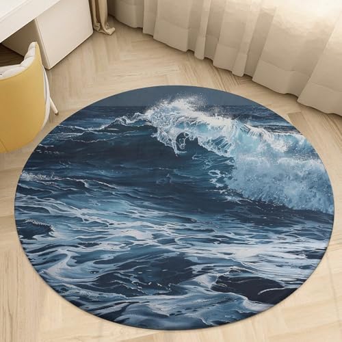 Alfombra de cocina pequeña lavable y mullida con ondas 7