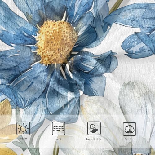 Floral Blue Yellow Daisies Girl Panties Cute Toddler Underwear Custom Cotton Aesthetic Underpants Briefs 2t3