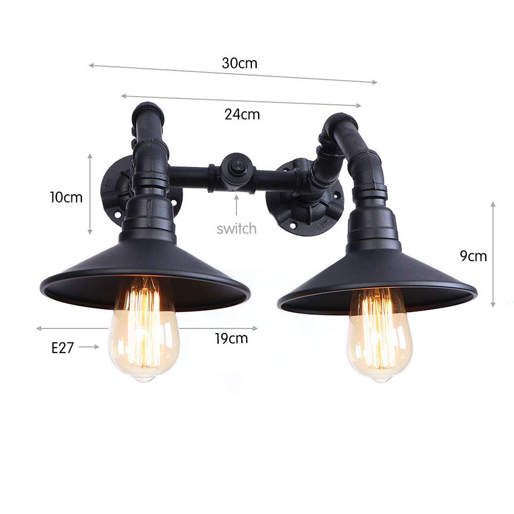 Amazon.co.jp : ペンダントライト, ブラック2ライトウォーターパイプ