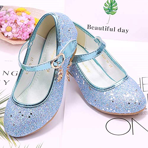 TangDao Little Big Girl Low Heels Girls Dress Shoes Sequin Glitter Shoes Mary Jane Shoes Flats Leather Princess Dress Shoes for Wedding Party2