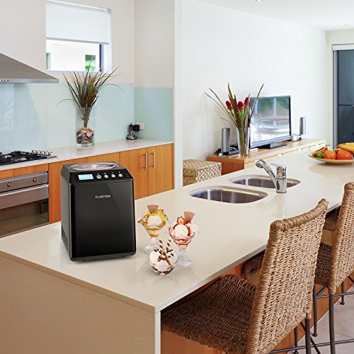 Klarstein Vanilla Sky Family - Eismaschine, Eisbereiter, Speiseeismaschine, Kühlhaltefunktion, LED-Display, Timer, Edelstahl, einfache Reinigung, 250 Watt, 2,5 Liter Fassungsvermögen, Schwarz – Bild 3