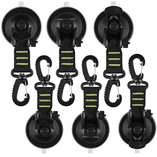 ?6PCS?Suction Cup Anchor with Securing Hook Tie Down,Camping Tarp Accessory as Car Awning