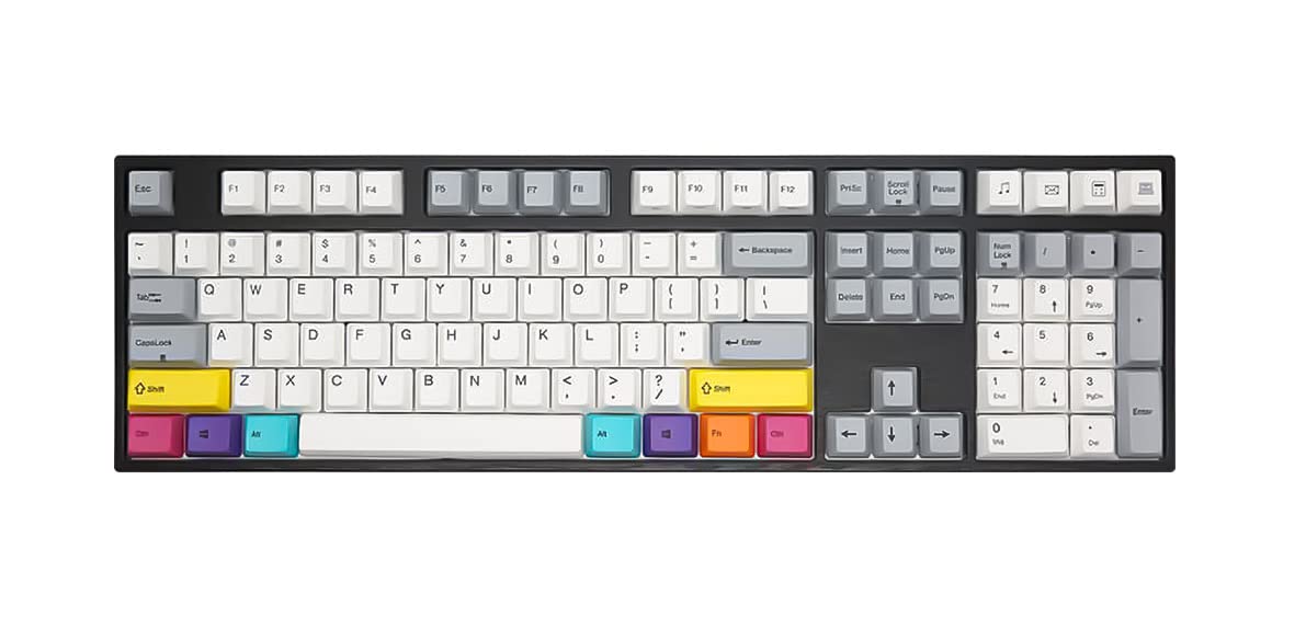 VarmiloVEA108 CMYK Gaming Tastatur, MX-Silent-Red, Weiße LED - US Layout