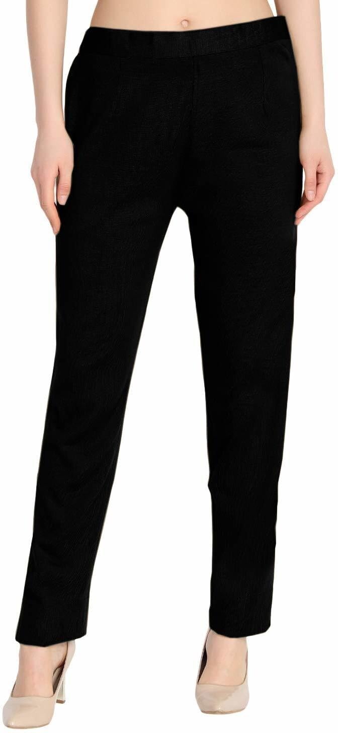 Women Winter Wear Wollen Trouser/Woolen Palazzo Pants Black-XL-32-36 Multicolor-image-21