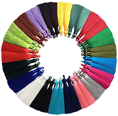 40pcs Tassels Mixed 20 Colors Soft Imitation Silk Tassels for Earring Jewelry Making, DIY Craft Projects, Bookmarks