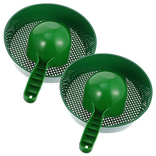 DOITOOL Mesh Strainer Strainer 1 Set of Thick Sand Sifter Rock Sieves Shell Finding Toys Garden Soil Sieve Sifting Pan Round Plastic Classifier Screen Gardening Tool with Mesh