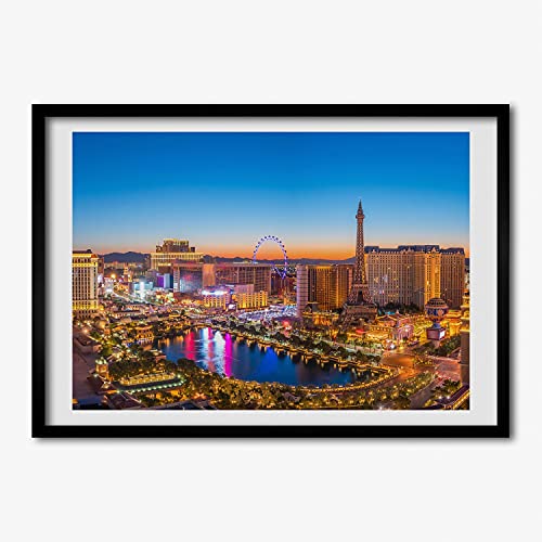 Tableau Las Vegas 70x50 cm pour salon moderne avec cadre Tulup