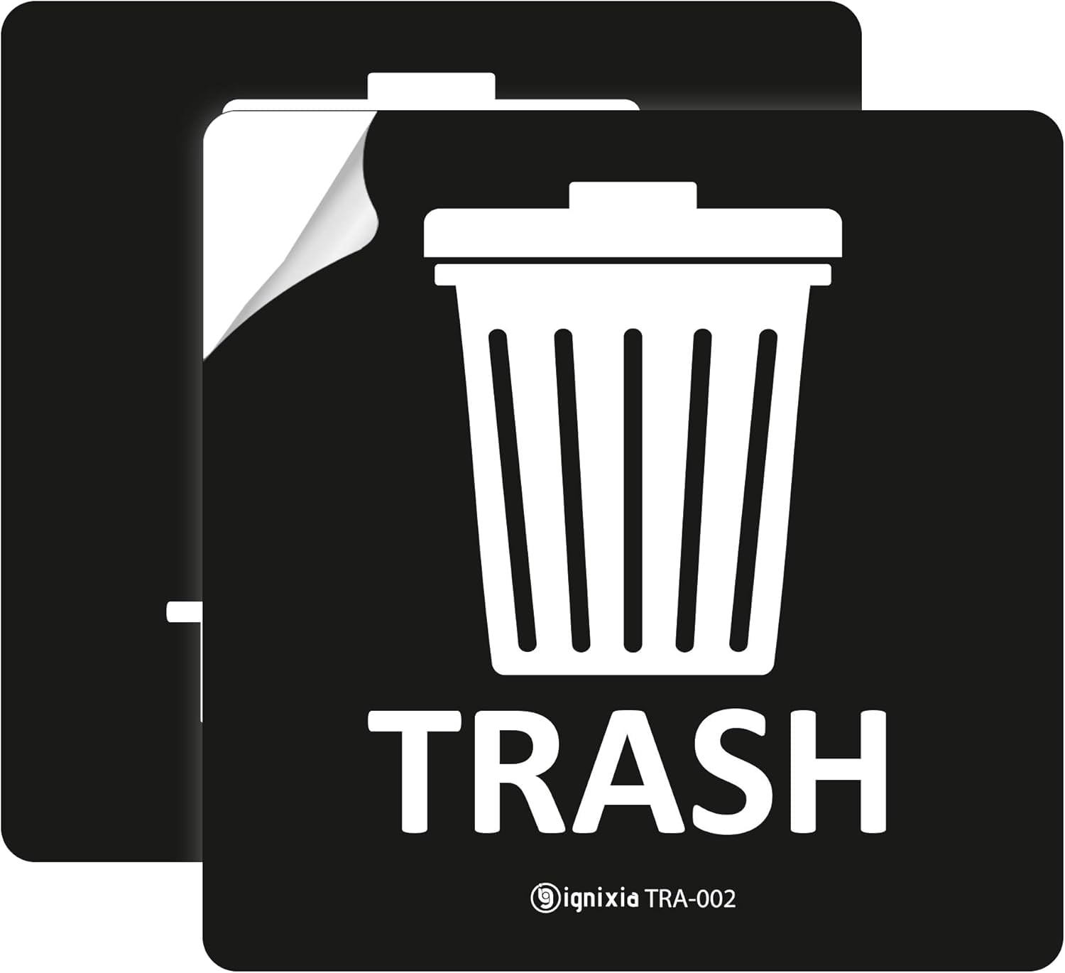 IGNIXIA Pack of 02 Recycle Sign Decals self Adhesive - Recycling Stickers 5 x 5 Inches Recycle and Trash Sticker for Trash can with Over Lamination-